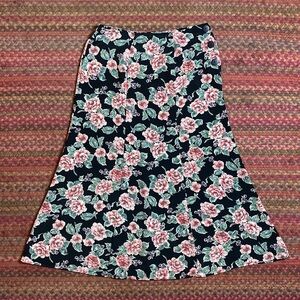 90s VINTAGE GRUNGE FLORAL MIDI / MAXI SKIRT